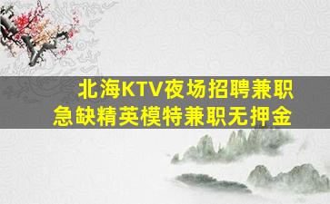 北海KTV夜场招聘兼职急缺精英模特兼职无押金